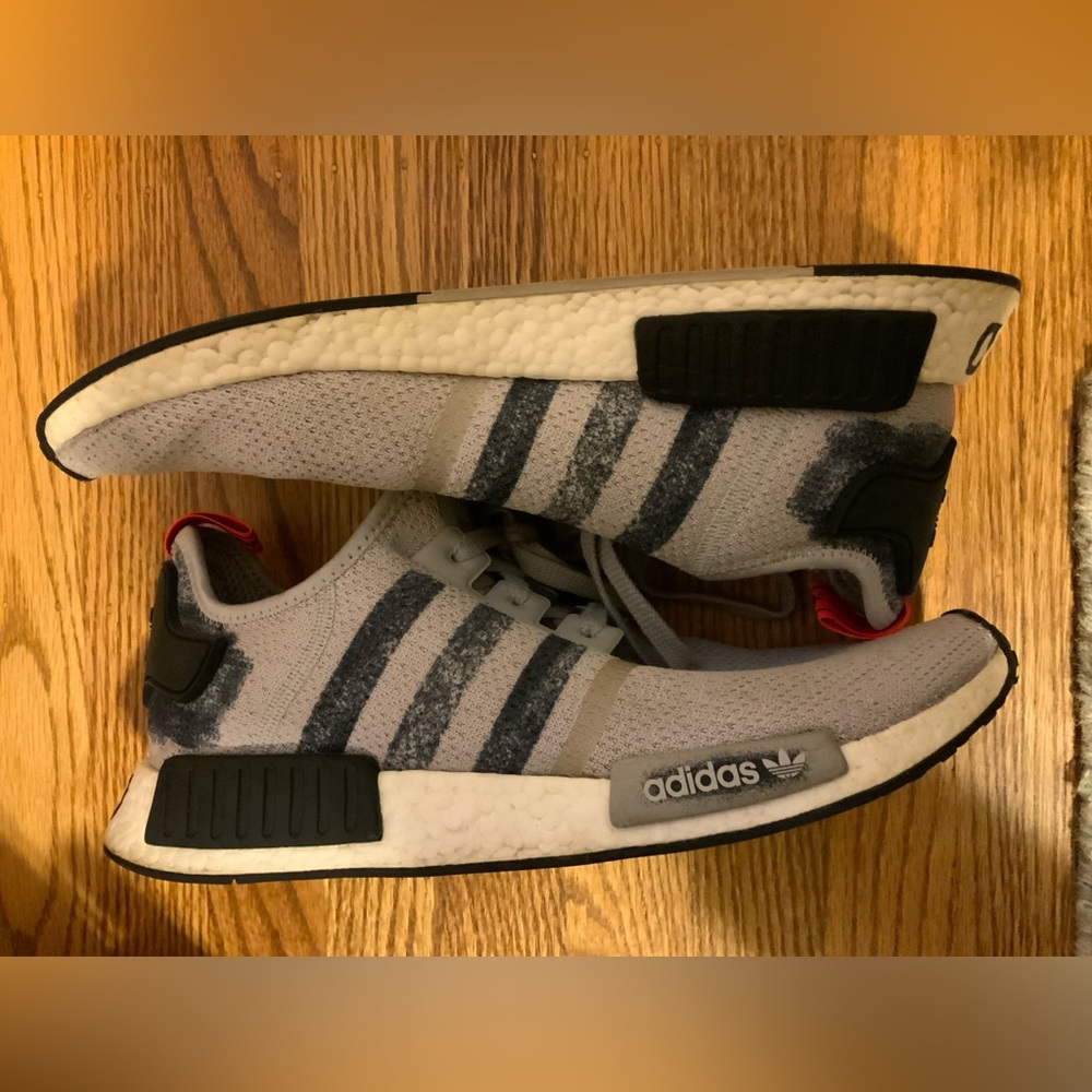 Adidas Gray Low-Top Sneakers with Knit Upper